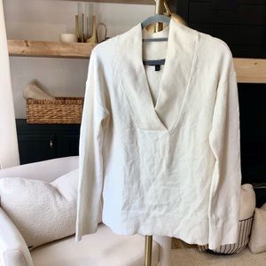 Banana Republic white knit sweater